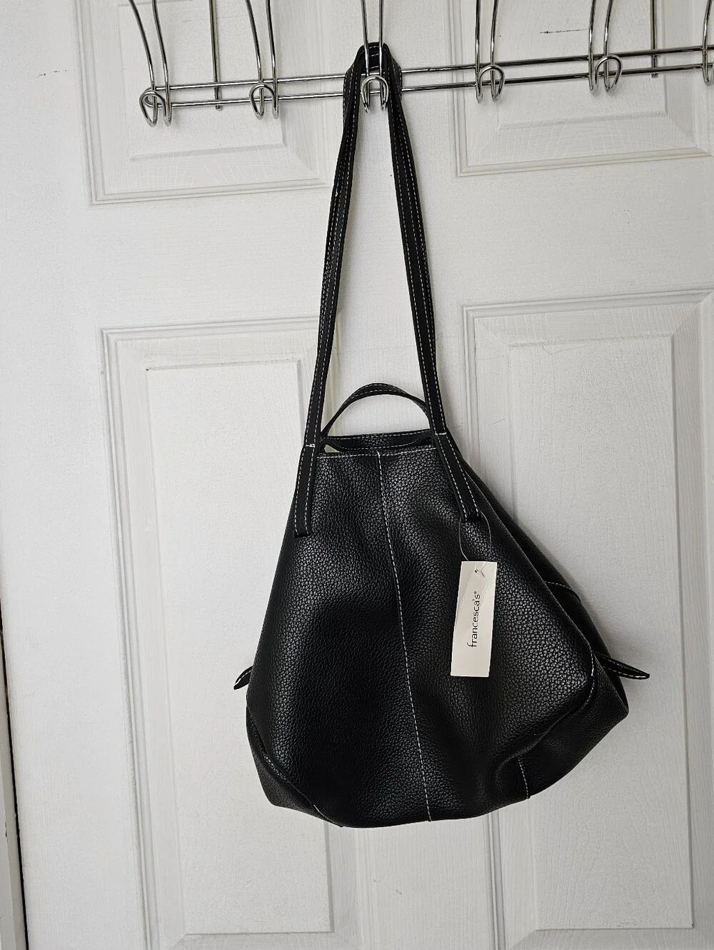 New Francescas Pebbled Leather Over Sized Bucket Bag